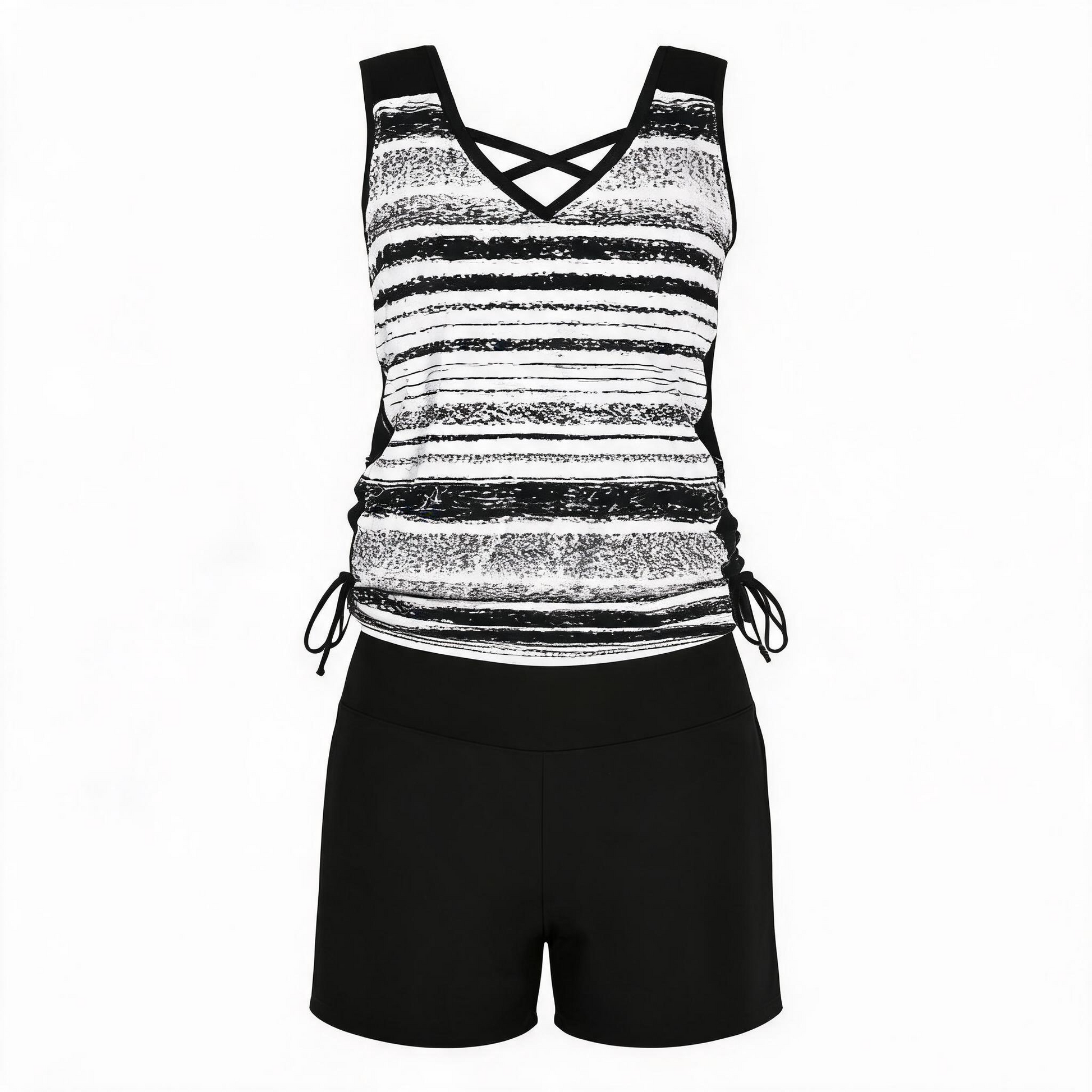 Tankini-Set mit Blumenmuster und gekreuzten Trägern - image 12