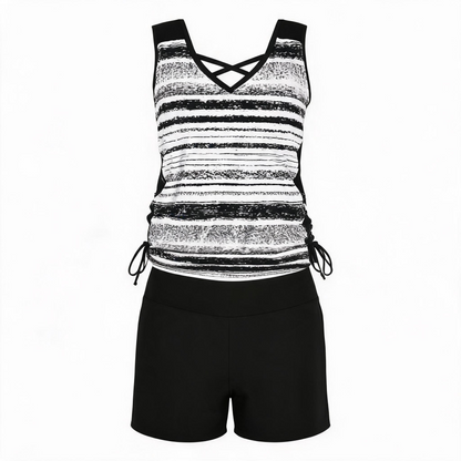 Tankini-Set mit Blumenmuster und gekreuzten Trägern - image 12