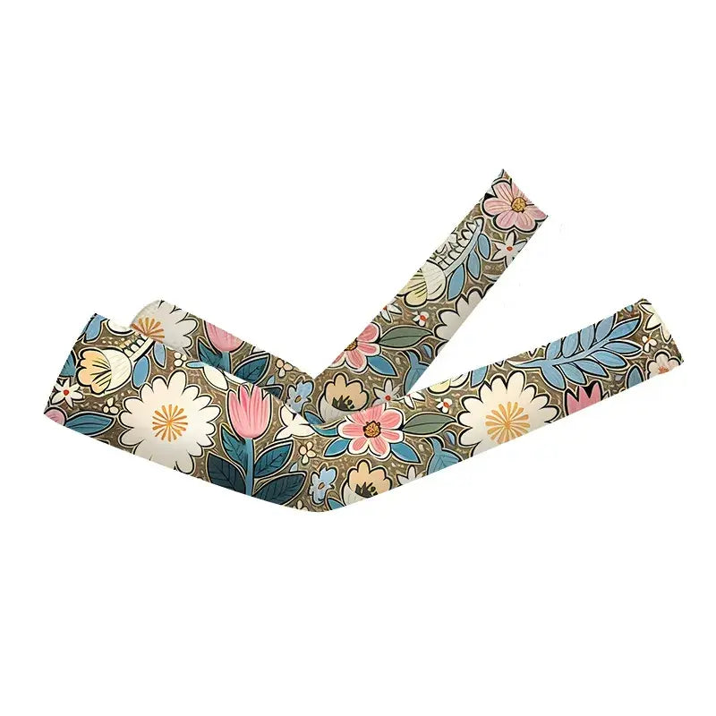 Kühlende Armstulpen mit Blumenmuster (2 Paar) - Braun - Einheitsgröße - image 4