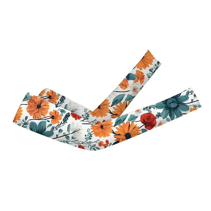 Kühlende Armstulpen mit Blumenmuster (2 Paar) - Orange - Einheitsgröße - image 0