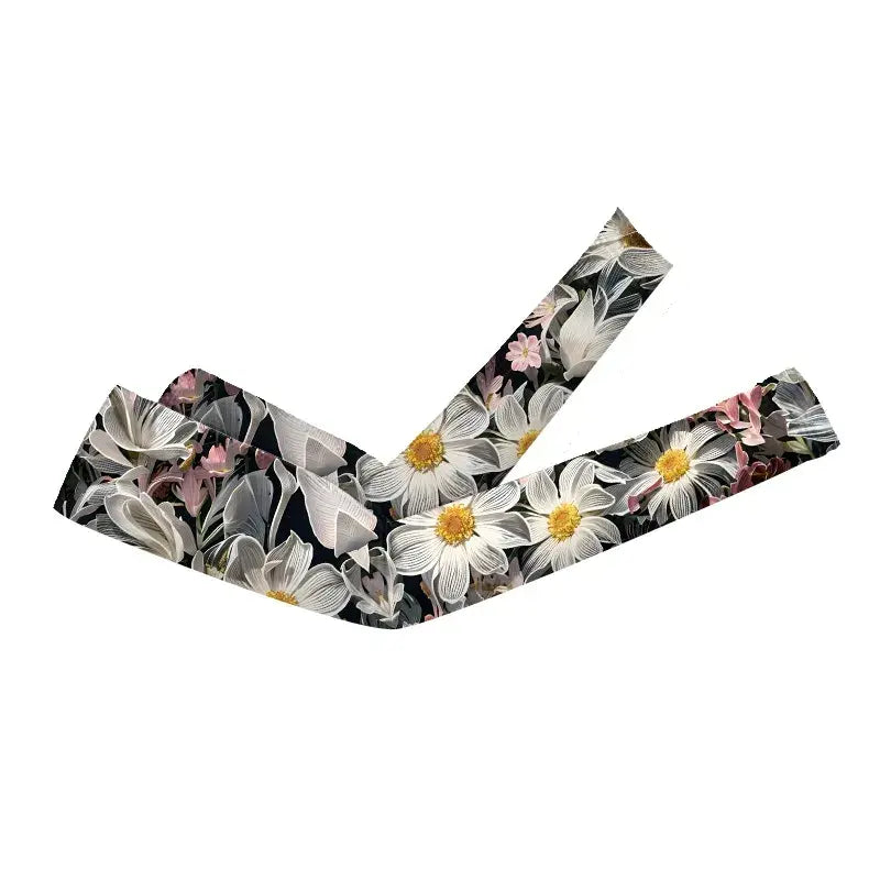 Kühlende Armstulpen mit Blumenmuster (2 Paar) - Schwarz - Einheitsgröße - image 5