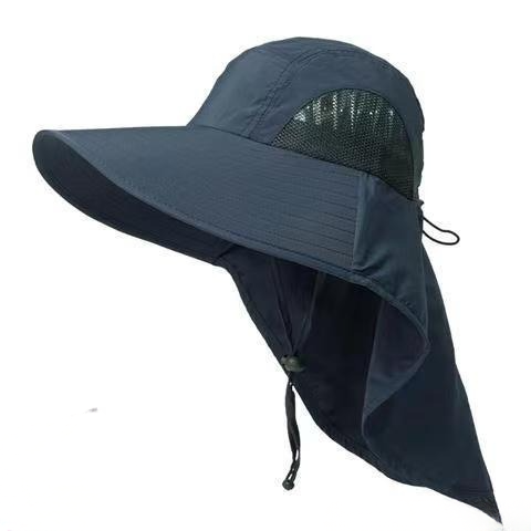 Atmungsaktiver Nackenschutz-Sonnenhut - Marineblau - Einheitsgröße - Keine Gesichtsmaske - image 3
