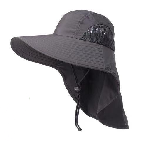 Atmungsaktiver Nackenschutz-Sonnenhut - Dunkelgrau - Einheitsgröße - Keine Gesichtsmaske - image 2