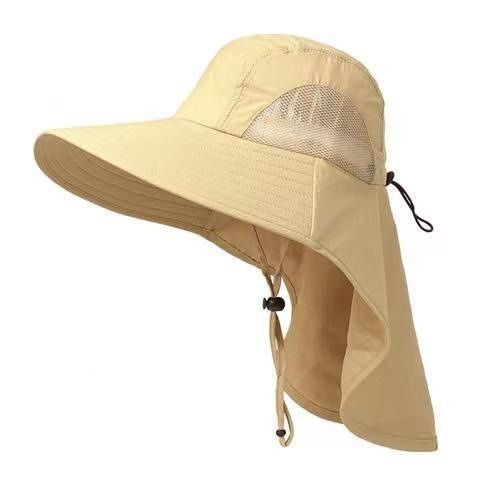 Atmungsaktiver Nackenschutz-Sonnenhut - Khaki - Einheitsgröße - Keine Gesichtsmaske - image 1
