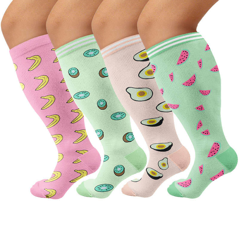 Plus Size Fruity Fun Kompressionsstrümpfe - image 1