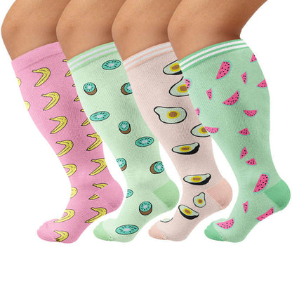 Plus Size Fruity Fun Kompressionsstrümpfe - image 1