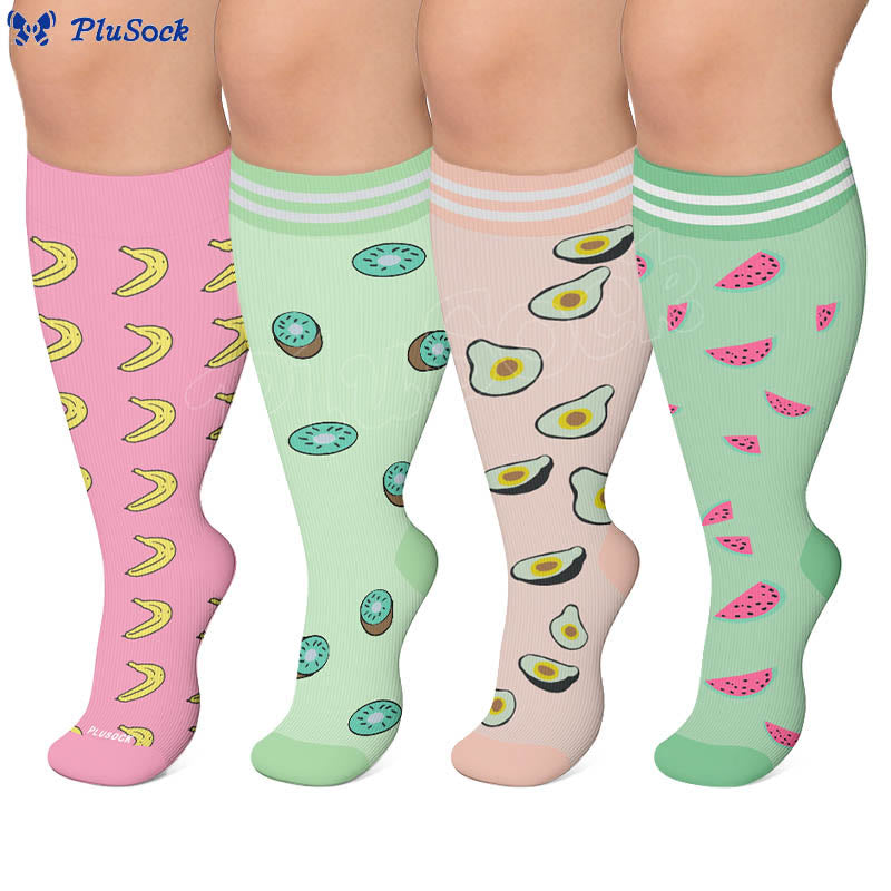 Plus Size Fruity Fun Kompressionsstrümpfe - image 0
