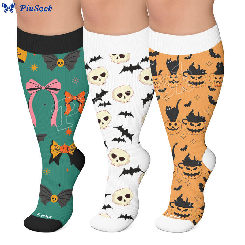 Halloween-Fledermaus-Kompressionsstrümpfe in Übergröße - image 0