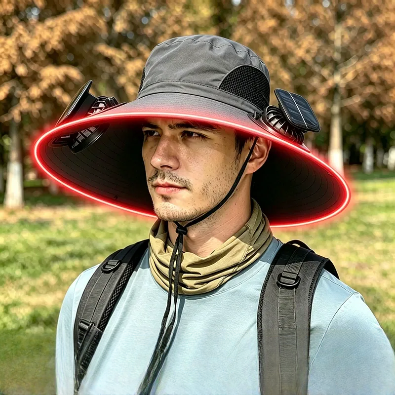 Sonnenschutzhut mit breiter Krempe - Dunkelgrau - Einheitsgröße - 2 Fans - image 2