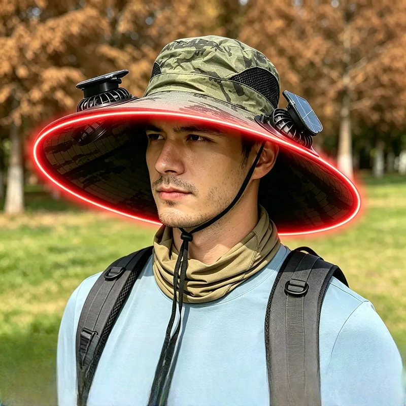 Sonnenschutzhut mit breiter Krempe - Armeegrün - Einheitsgröße - 2 Fans - image 4