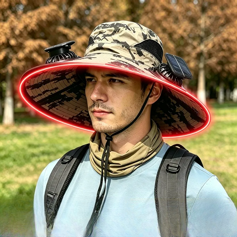Sonnenschutzhut mit breiter Krempe - Khaki - Einheitsgröße - 2 Fans - image 5