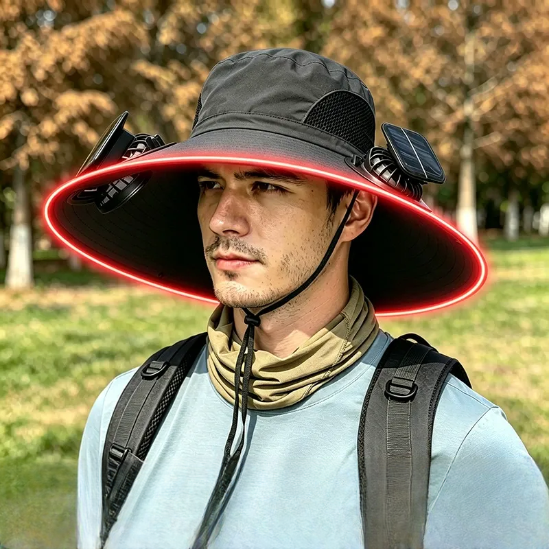 Sonnenschutzhut mit breiter Krempe - Schwarz - Einheitsgröße - 2 Fans - image 1
