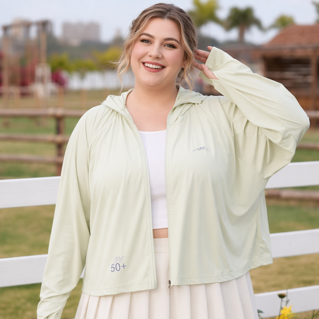 Sonnenschutzjacke mit Kapuze und Reißverschluss - Grün - 4XL - image 5
