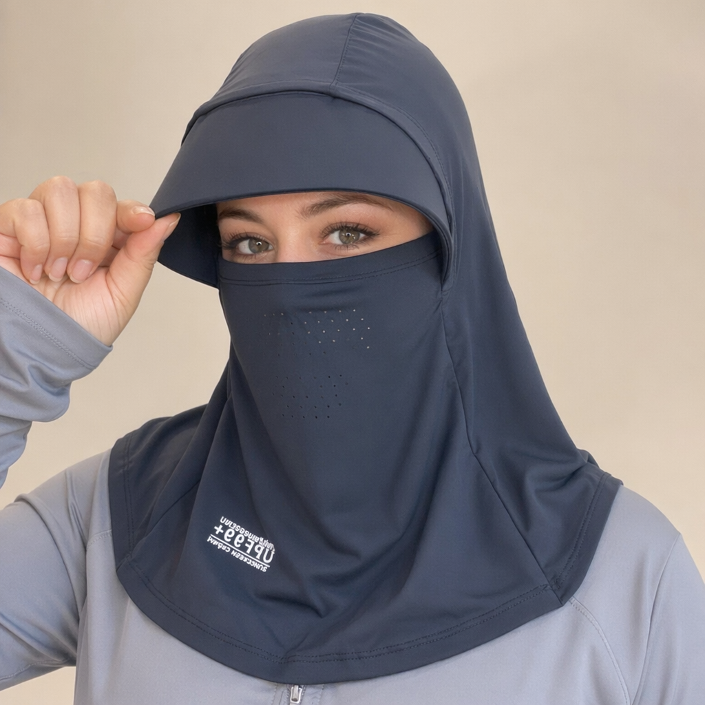 Sonnenhut mit UV-Schutz und vollständiger Abdeckung - Schwarz - Einheitsgröße - image 2