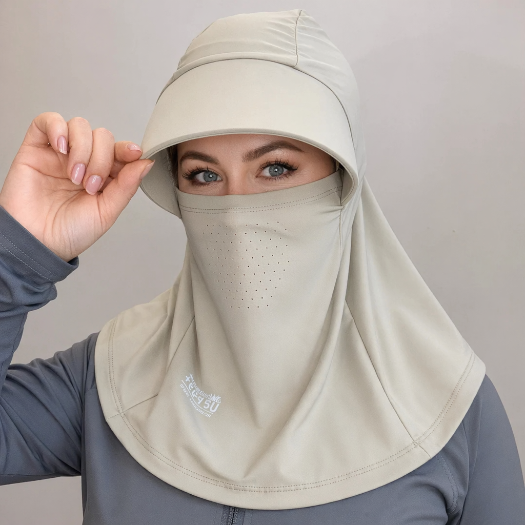 Sonnenhut mit UV-Schutz und vollständiger Abdeckung - Khaki - Einheitsgröße - image 1