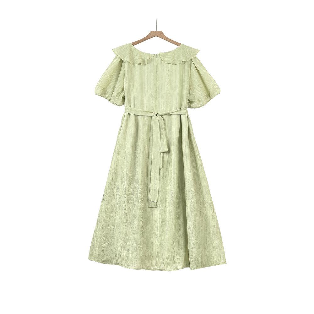 Romantisches Maxikleid mit Rüschenkragen und Puffärmeln - image 5