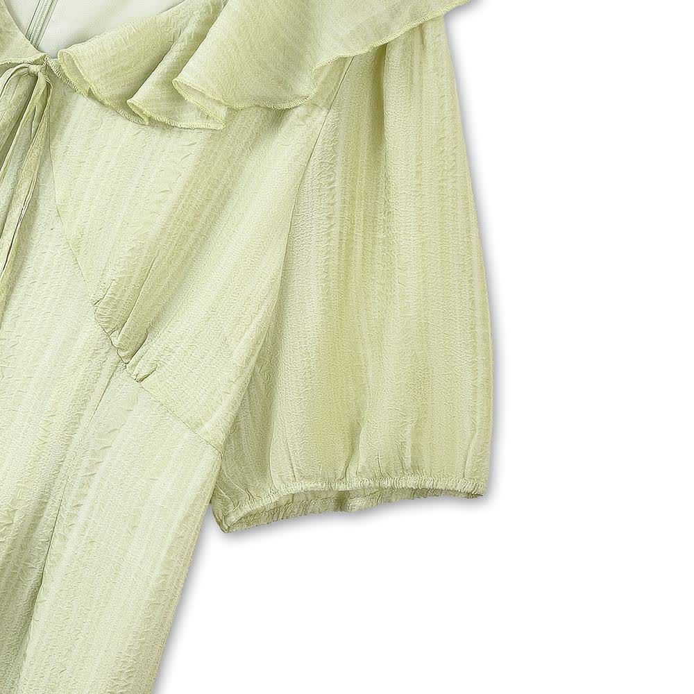 Romantisches Maxikleid mit Rüschenkragen und Puffärmeln - image 2