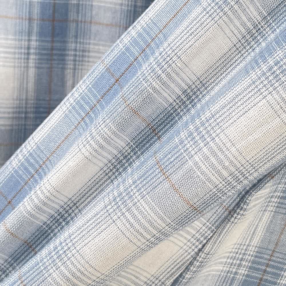 Lounge-Set aus kariertem Baumwollhemd und Trägerkleid in Übergröße - image 5