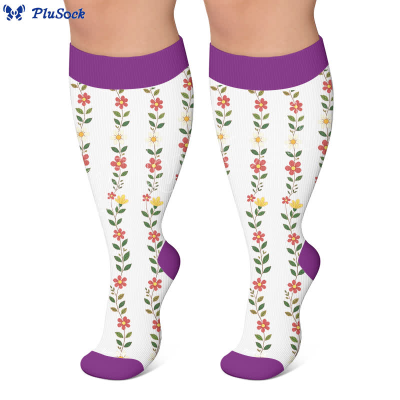 Plus Size Floral Ripped Compression Socken - image 5