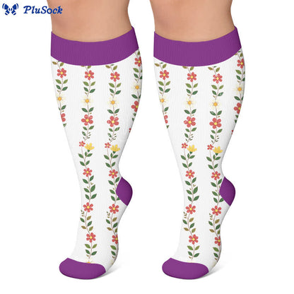 Plus Size Floral Ripped Compression Socken - image 5