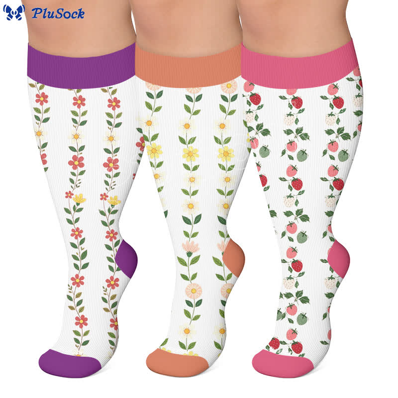 Plus Size Floral Ripped Compression Socken - image 0