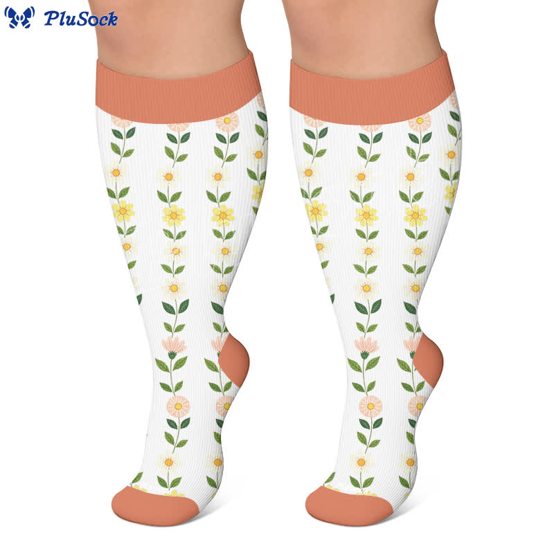Plus Size Floral Ripped Compression Socken - image 6