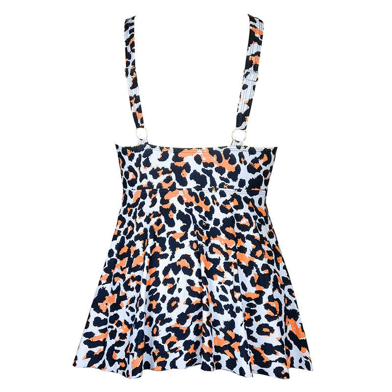 Badekleid mit Leoparden- und Blumenmuster und Empire-Taille - image 21