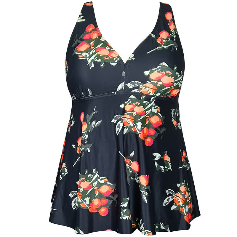 Badekleid mit Leoparden- und Blumenmuster und Empire-Taille - image 14
