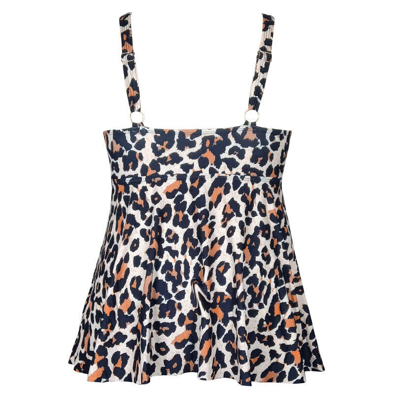 Badekleid mit Leoparden- und Blumenmuster und Empire-Taille - image 12