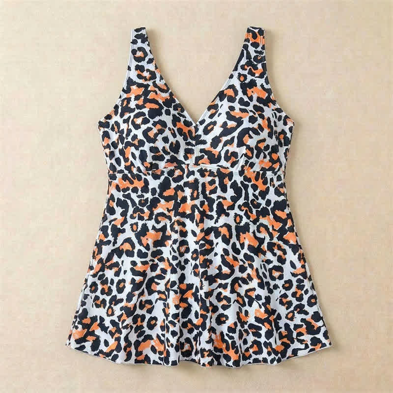 Badekleid mit Leoparden- und Blumenmuster und Empire-Taille - image 22