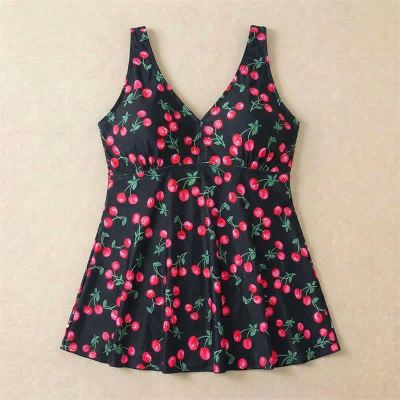 Badekleid mit Leoparden- und Blumenmuster und Empire-Taille - image 19