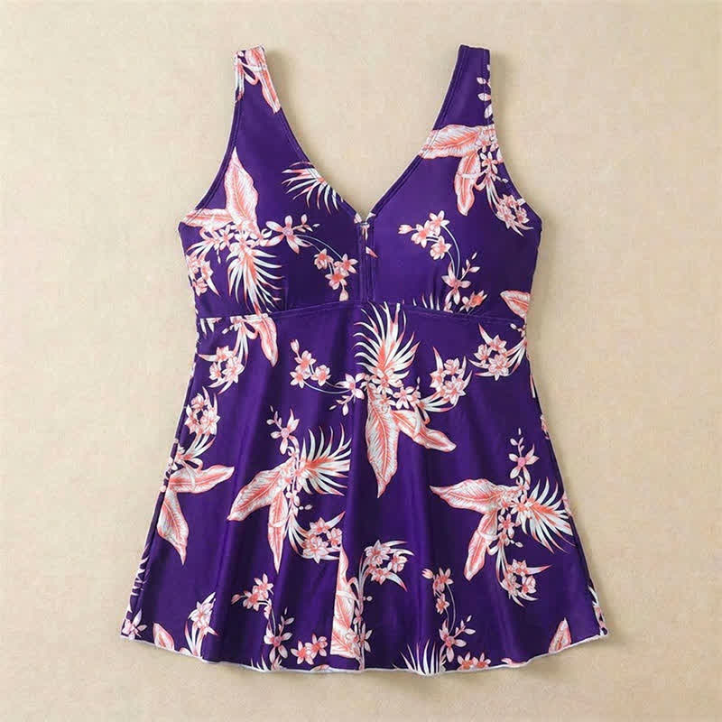 Badekleid mit Blumen- und Polka-Dot-Muster und V-Ausschnitt - image 17