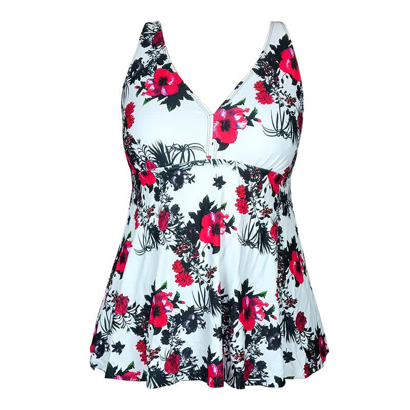 Badekleid mit Blumen- und Polka-Dot-Muster und V-Ausschnitt - image 12