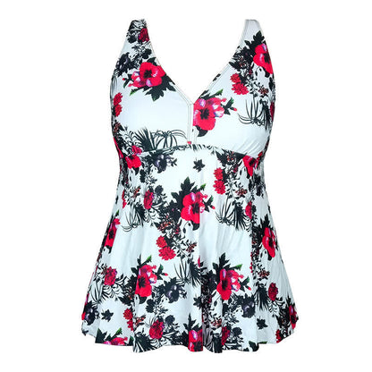 Badekleid mit Blumen- und Polka-Dot-Muster und V-Ausschnitt - image 12