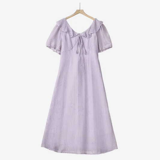 Plus Size Cottagecore Teelänge Kleid - Lila - 6XL - image 0