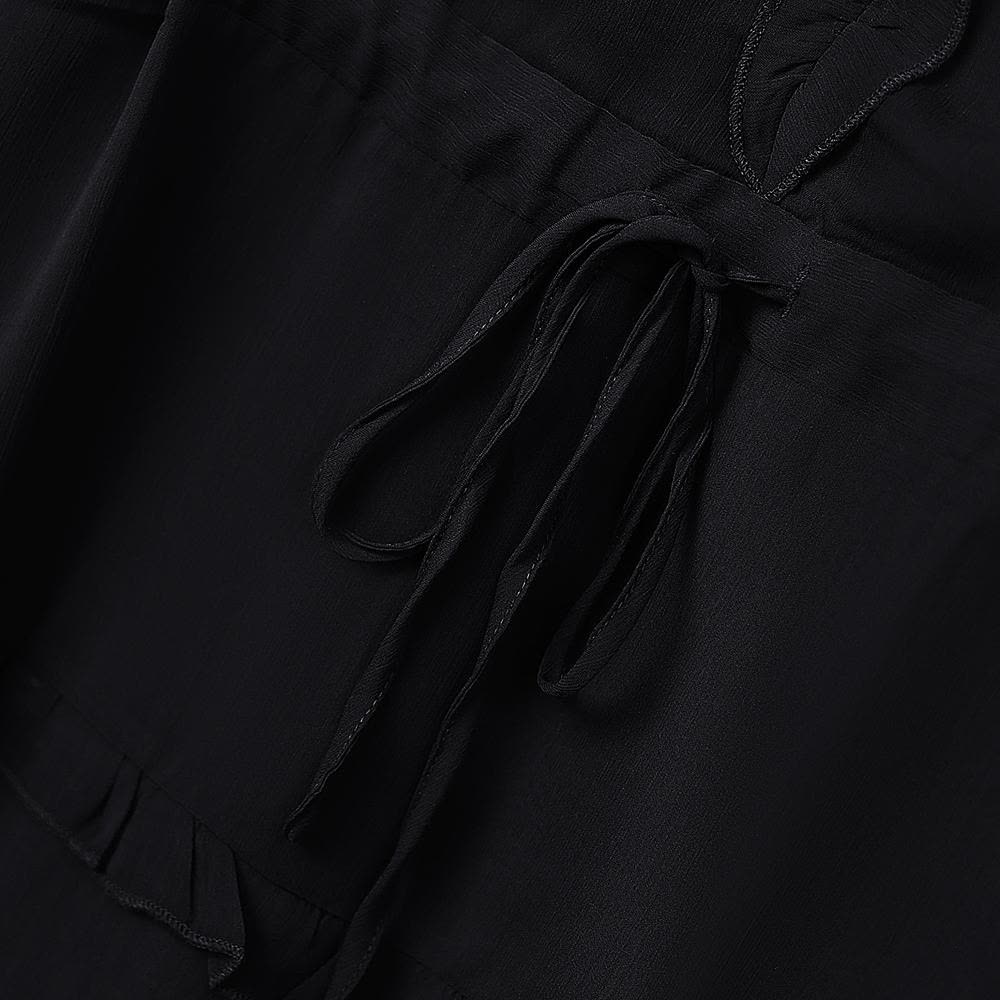 Elegantes Midikleid in Übergröße mit V-Ausschnitt, Rüschen und Bindegürtel - image 3