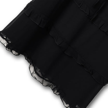 Elegantes Midikleid in Übergröße mit V-Ausschnitt, Rüschen und Bindegürtel - image 4