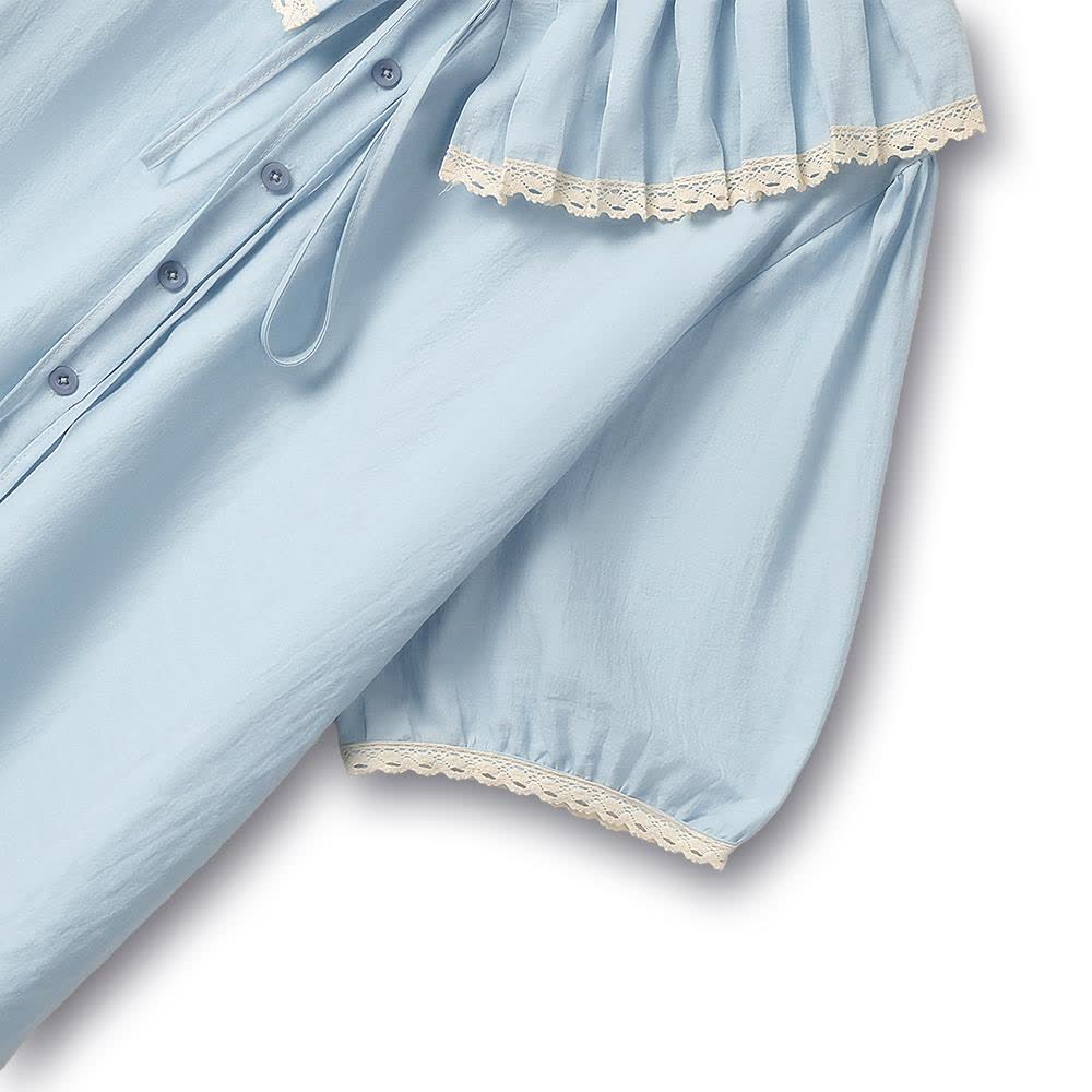 Bluse in Übergröße mit Rüschenkragen und Spitzenbesatz - image 2