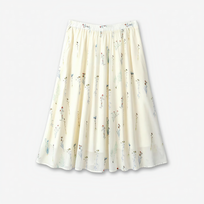 Gelbes, locker sitzendes Oberteil mit Blumenmuster und passender zweiteiliger Rock - Kleid - 6XL - image 5