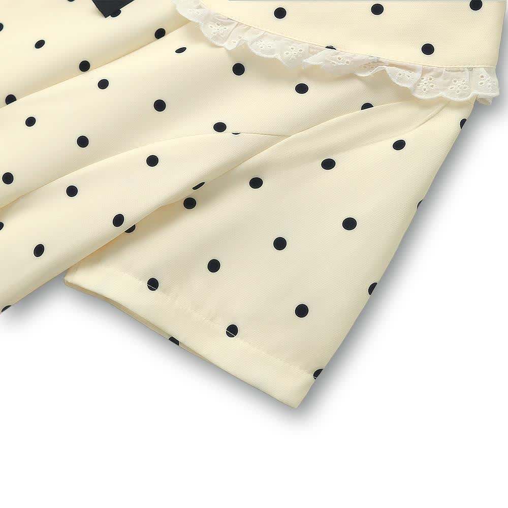 Midikleid in Übergröße mit Polka-Dots und Spitzenkragen - image 2