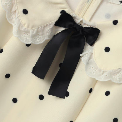 Midikleid in Übergröße mit Polka-Dots und Spitzenkragen - image 3