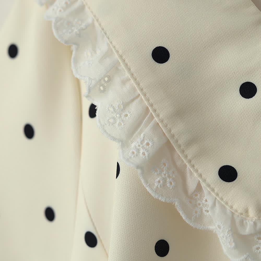Midikleid in Übergröße mit Polka-Dots und Spitzenkragen - image 6