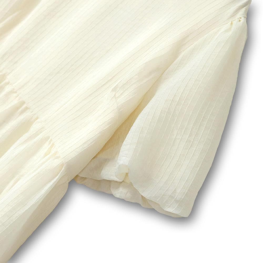 Midikleid aus strukturiertem Tencel-Mischgewebe mit Puffärmeln - image 2
