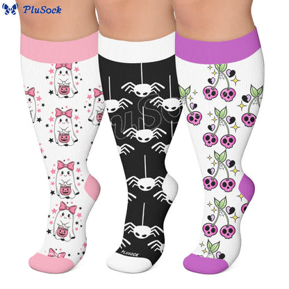 Plus Size Rosa Lila Neuheit Kompressionsstrümpfe - image 0