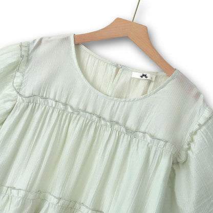 Plus Size Stufenbluse aus Tencel mit flatternden Ärmeln - image 1