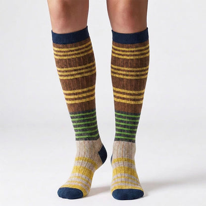 Kompressionsstrümpfe mit buntem Streifenmuster (6 Paar) - image 3