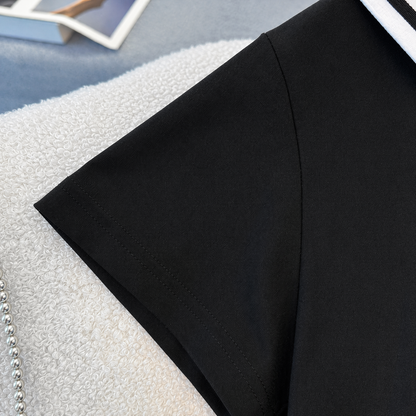 Midikleid aus Baumwollmischgewebe mit Matrosenkragen in Übergröße - image 2