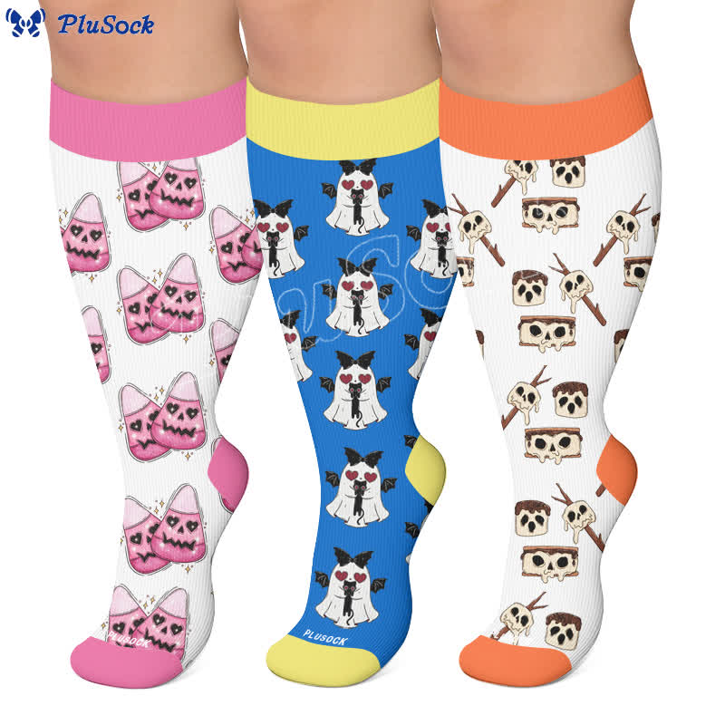Plus Size Angel Ghost Heart Kompressionsstrümpfe - image 0