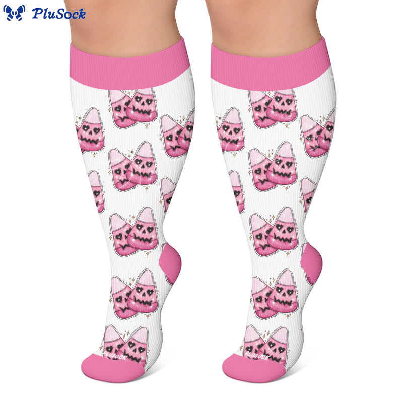 Plus Size Angel Ghost Heart Kompressionsstrümpfe - image 5