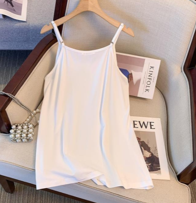 Plus Size Ice Silk Camisole Tank Top - Weiß - 6XL - image 2
